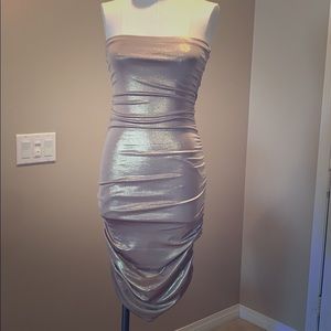 Beautiful strapless gold dress by Aqua